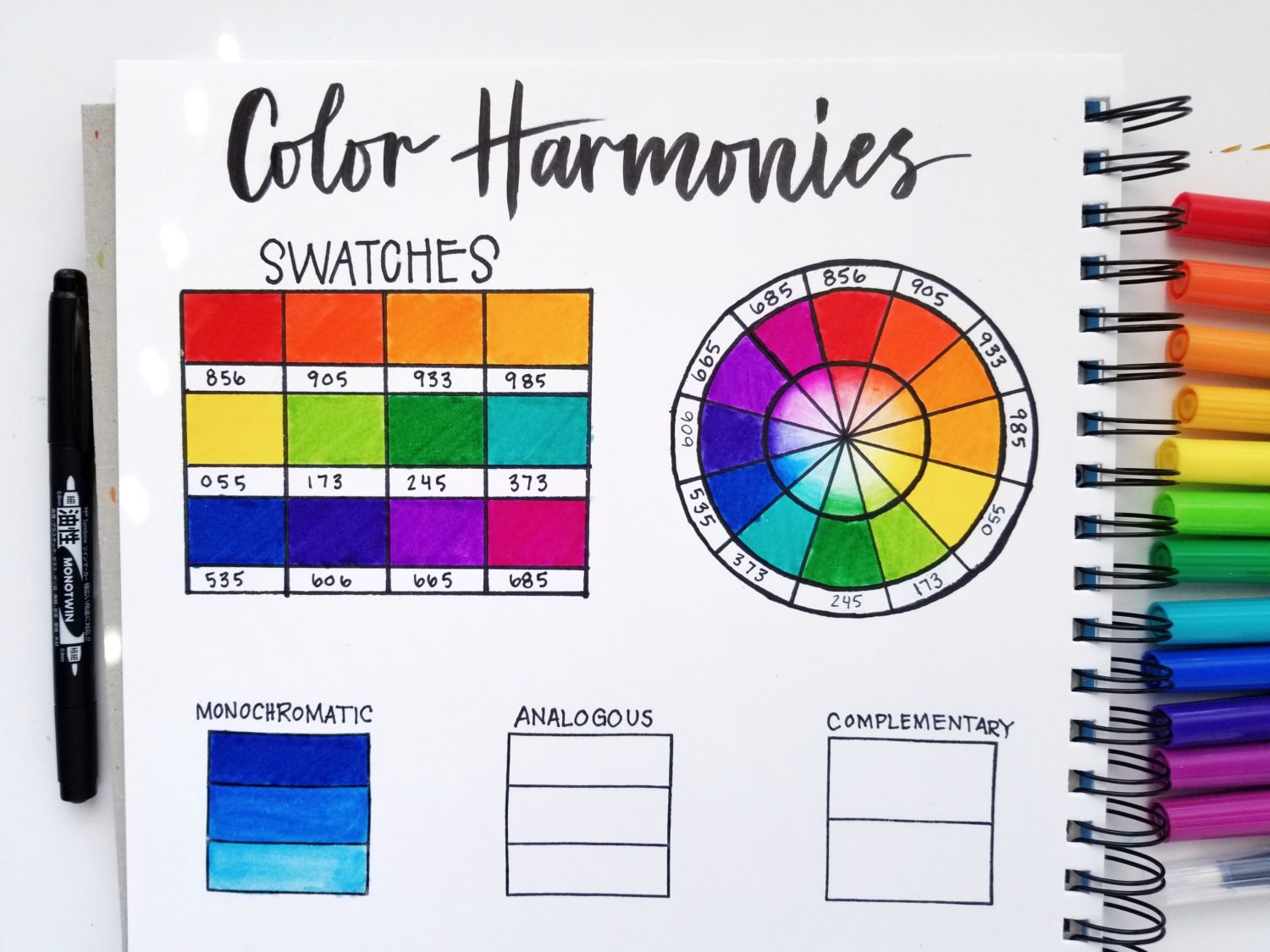Create your own color harmonies using Dual Brush Pens and the color wheel with @graceannestudio. #tombowusa @tombowusa