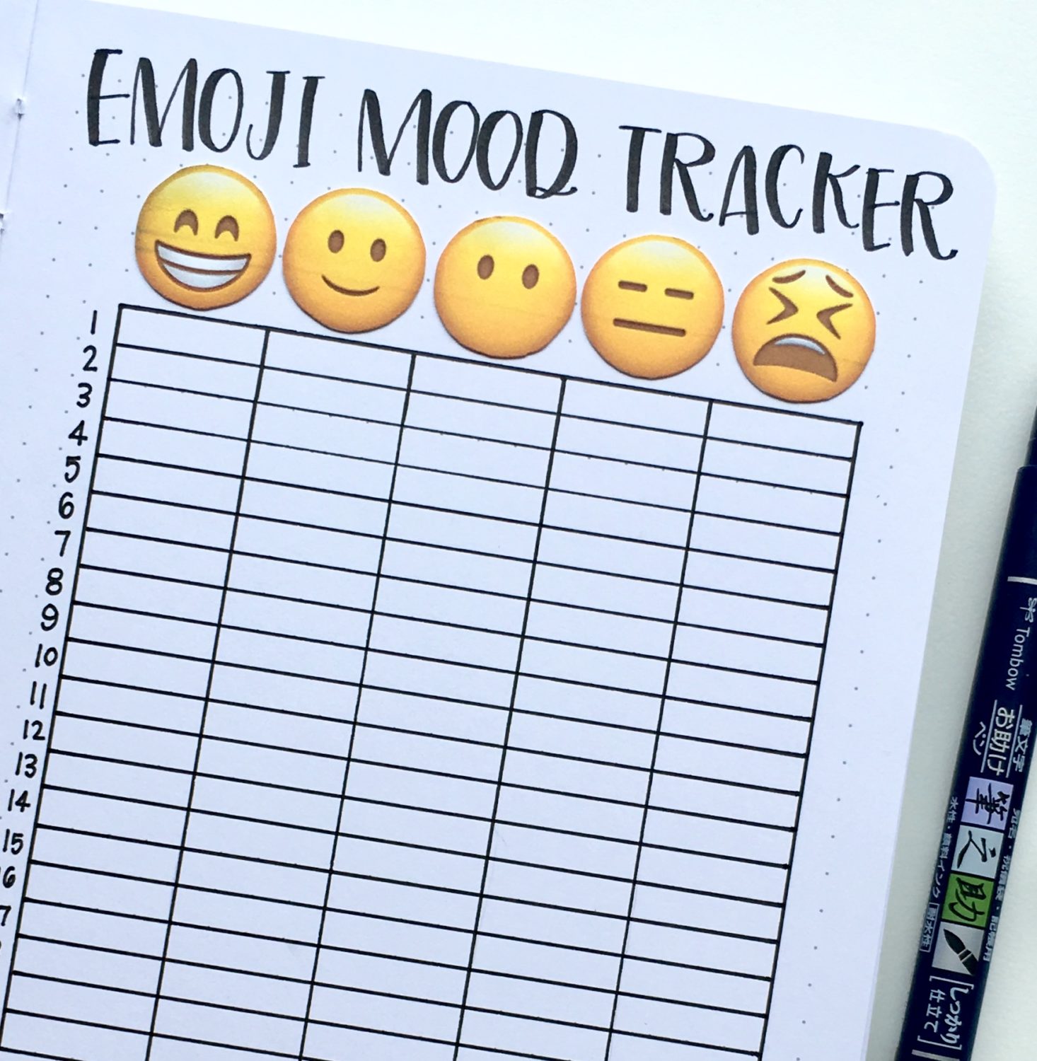 DIY Emoji Mood Tracker Tombow USA Blog