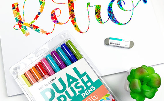 This flower power lettering project was such a soothing exercise! It's pretty easy to create too! #tombow #lettering