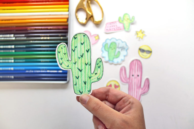 DIY! How To Make Your Own Cactus Emoji Stickers!