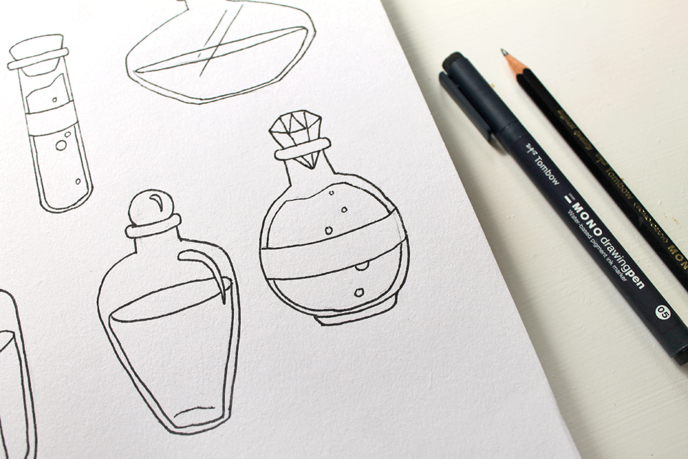 How to Draw Potion Bottles for Halloween with Tombow USA