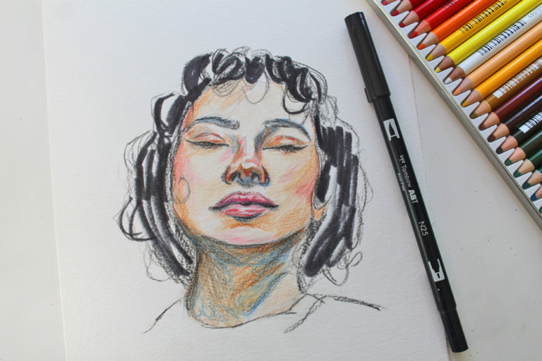 Mixed Media Sketching Using Colored Pencils - Tombow USA Blog