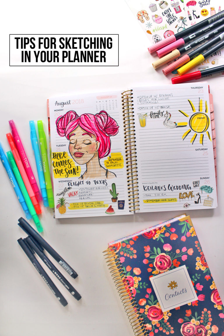 5 tips for sketching in your planner