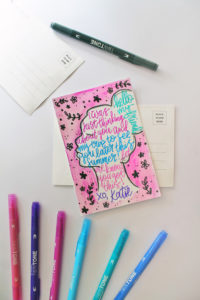 DIY Cursive Postcard Art To Mail - Tombow USA Blog