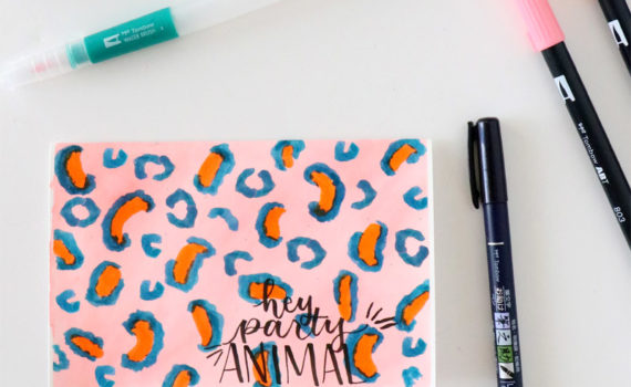 Make a leopard print card using Tombow Dual Brush Pens