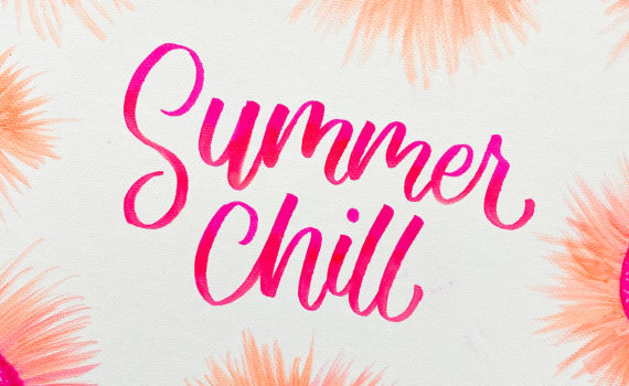 How to create a hand lettered summer sign on canvas with @sprinklesofzeal #tombusa #canvasart #dualbrushpens #summersign #handmade
