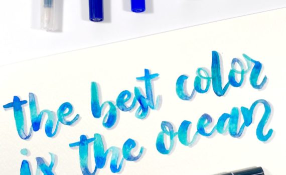 Create Blended Watercolor Lettering with @tombowusa and @aheartenedcalling #tombow #watercolor #lettering