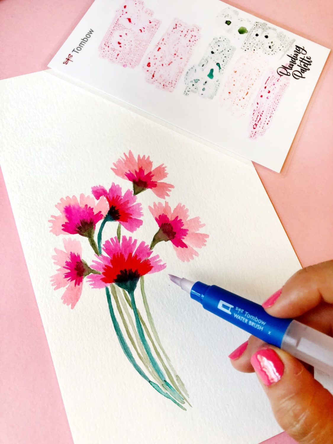 Create Simple Watercolor Flowers - Tombow USA Blog