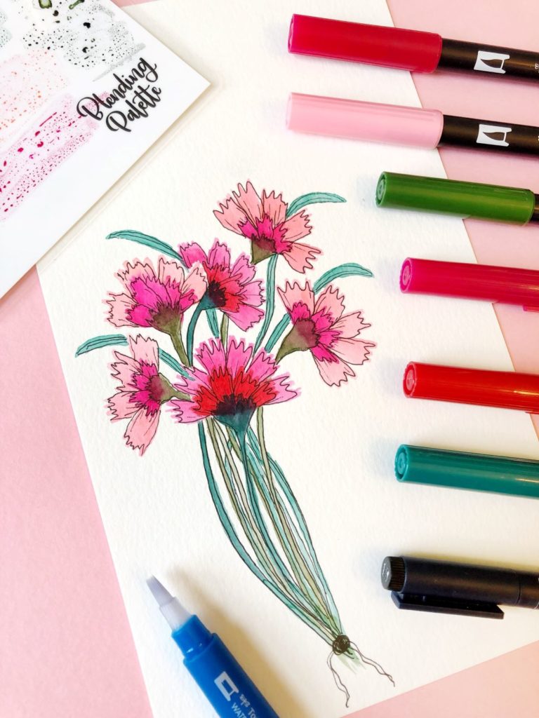 Create Simple Watercolor Flowers - Tombow USA Blog