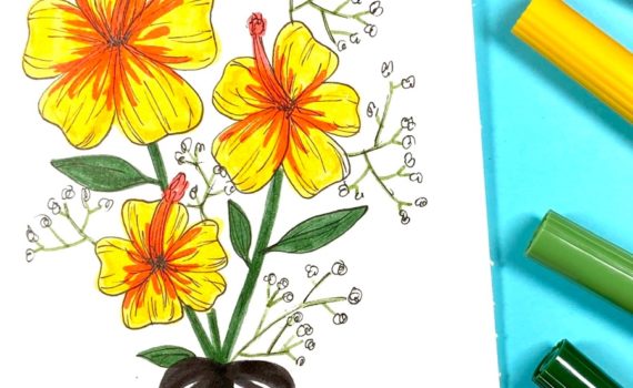 Learn how to make a handmade floral Mother’s Day card using Tombow Dual Brush Pens. Tutorial by Marcella Astore #mothersdaycard #tombowusa