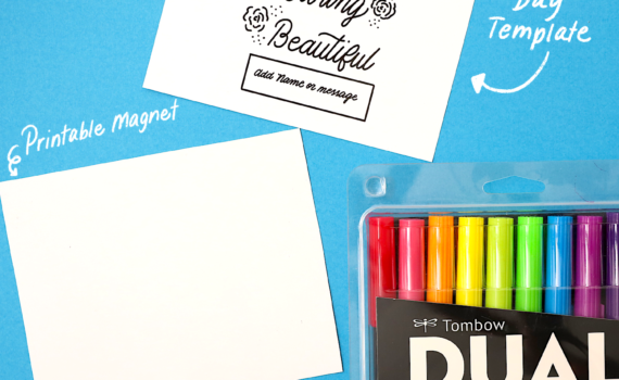 Mother's Day Magnet with Tombow Dual Brush Pens by Danielle Webb @sprinklesofzeal #tombowusa #lettering #mothersday