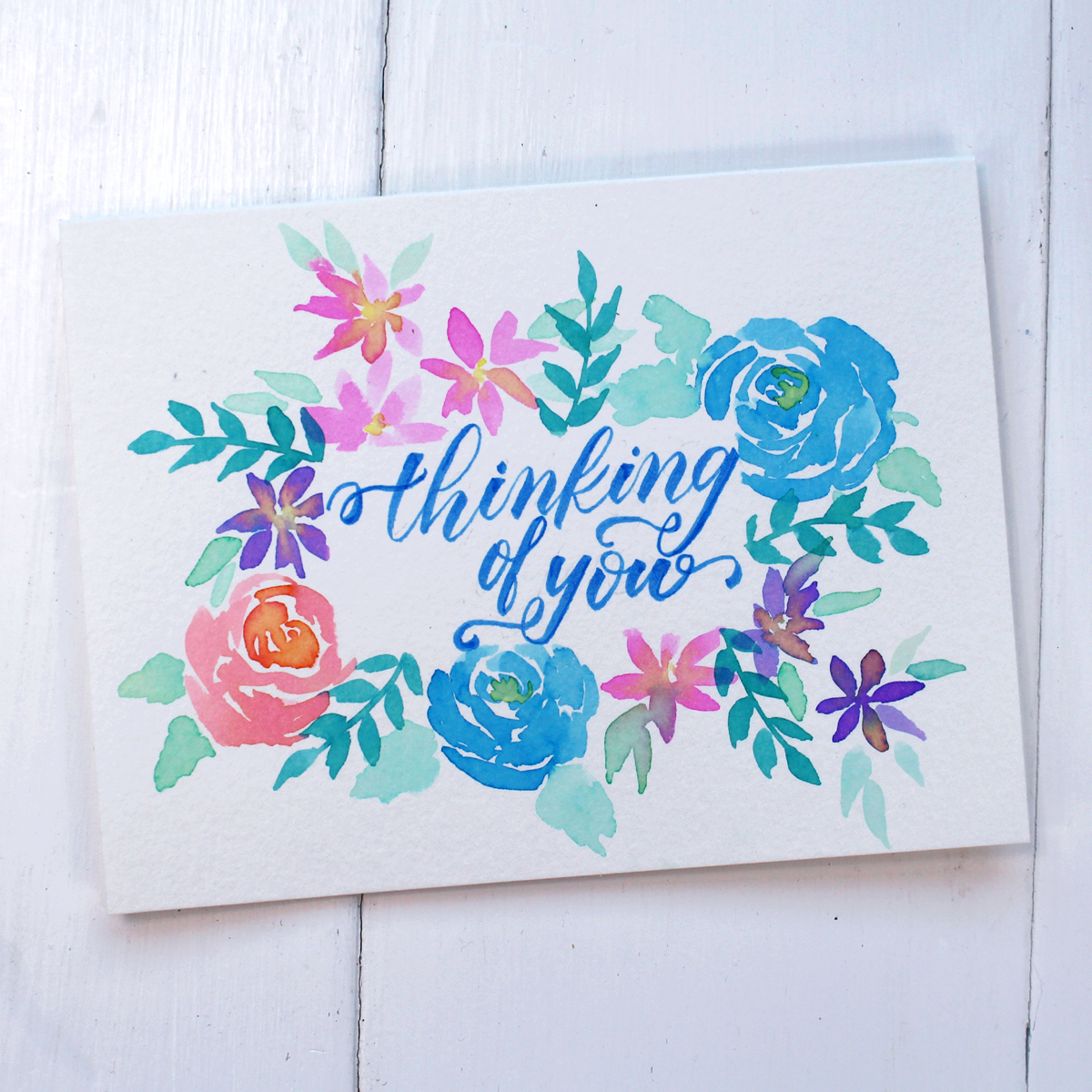 Art & Collectibles Watercolor custom design floral greeting card ...