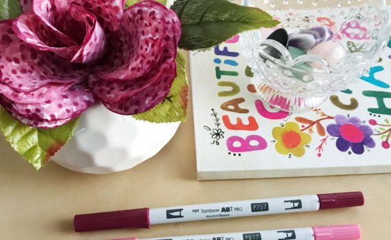 Altered Floral Decor piece using ABT PRO Markers by @serena_bee for #tombowusa