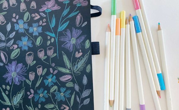 Smitha Doodles colored pencil florals