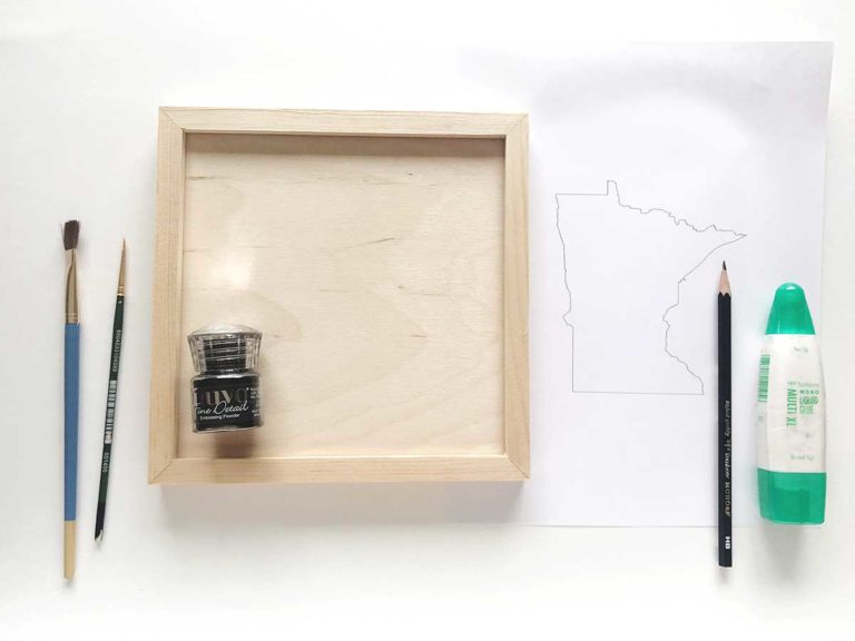 Embossing with glue Create your own DIY state wall art