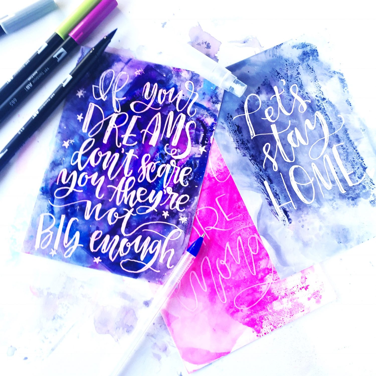 Watercolor Resist Lettering on Photo Paper - Tombow USA Blog